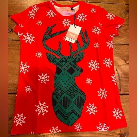 SSLR Big Boys'/ girl’sXmas T Shirts Santa Claus Funny Ugly Christmas Sweater Tee - Picture 5 of 6